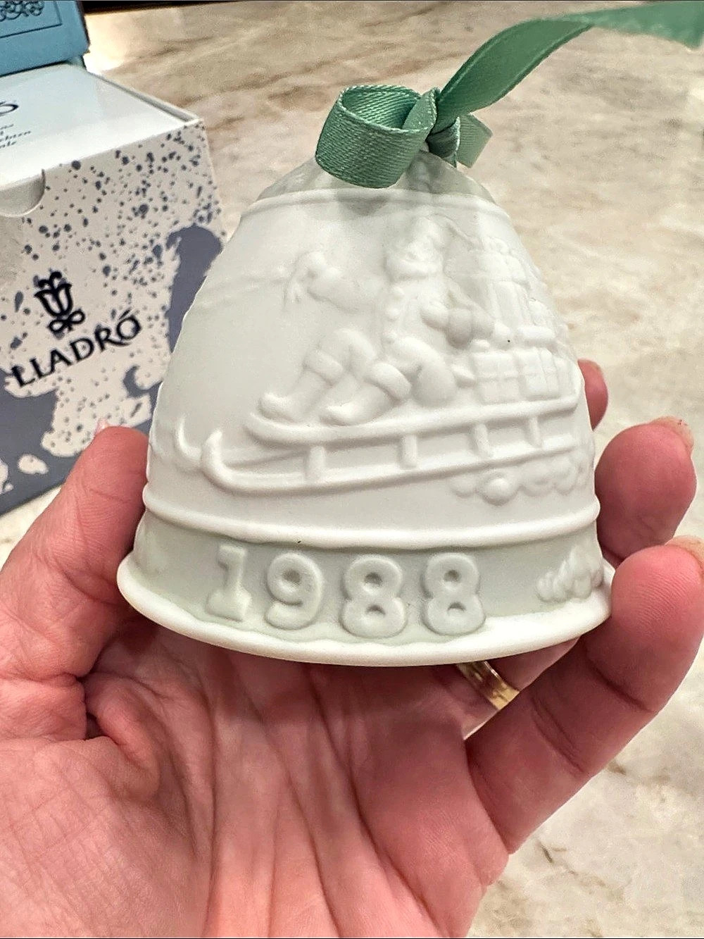 Lladró 1988 Annual Christmas Bell Porcelain Ornament